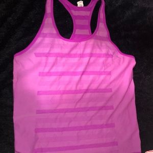 A pink stripped tank top